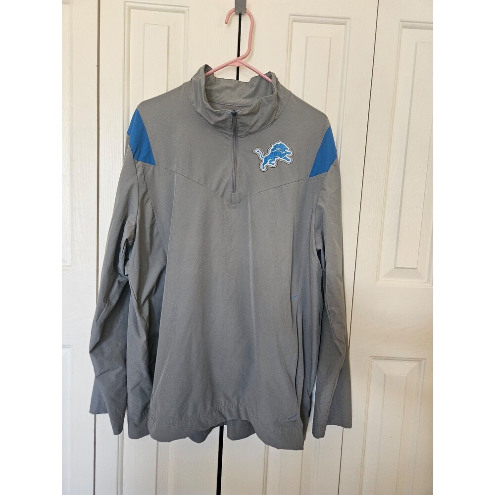 Detroit Lions Nike Gray Sideline Coach Chevron Lockup Quarter zip XL